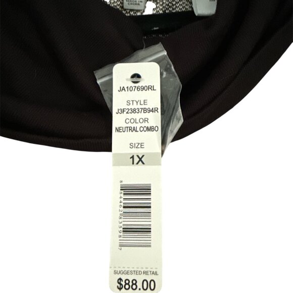 Joseph A Poncho Sweater - NWT - Size 1X - Neutral Colors - 100% Rayon - Picture 5 of 5